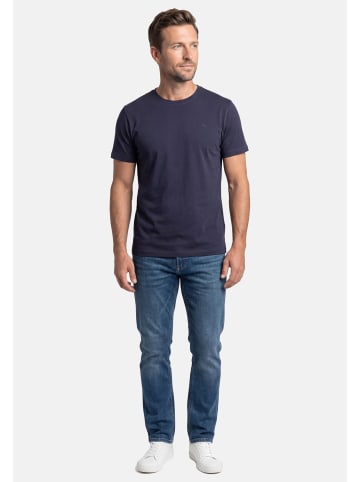 Lerros T-Shirt Basic in Dunkelblau / weiß