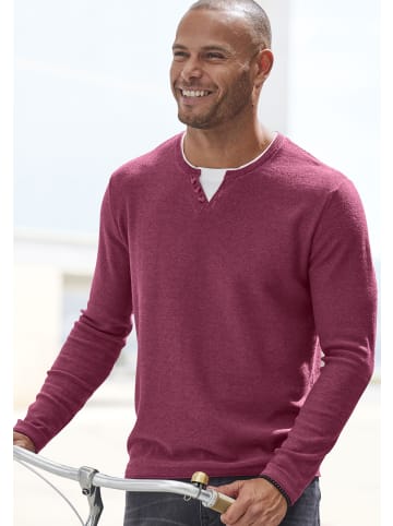 H.I.S Strickpullover in rot meliert
