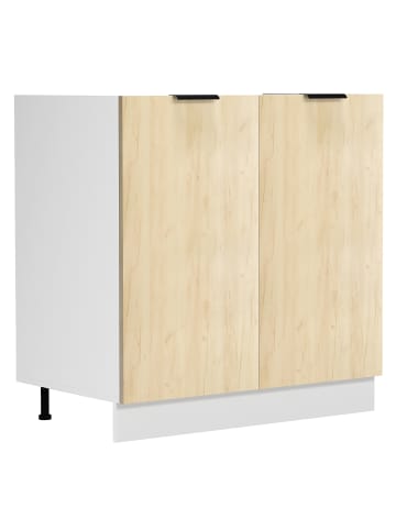 VCM  Spülenschrank Küche Breite 80 cm Fasola in Weiß / Honig-Eiche