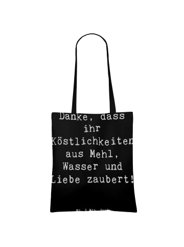 Mr. & Mrs. Panda Tragetasche Bäcker-Dank mit Spruch in Schwarz
