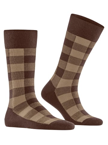 Burlington Buffalo Check Socke in Hazelnut