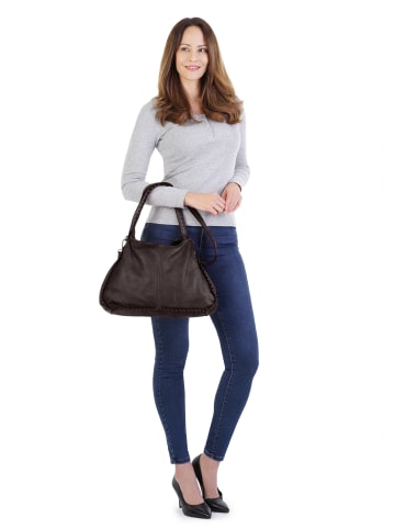Samantha Look Shopper echt Leder in dunkelbraun