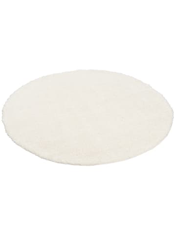 Pergamon Hochflor-Teppich Aloha Rund in weiß