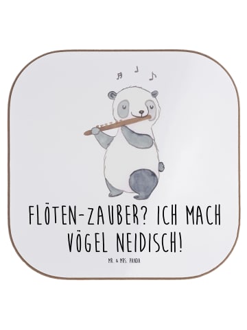 Mr. & Mrs. Panda Untersetzer für Gläser Flöte Zauber mit Spruch in Weiß