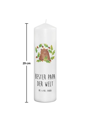 Mr. & Mrs. Panda Kerze Bär König mit Spruch in Weiß