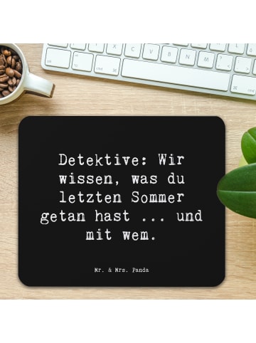 Mr. & Mrs. Panda Mouse Pad Spruch Detektiv Geheimnisse mit Spruch in Schwarz
