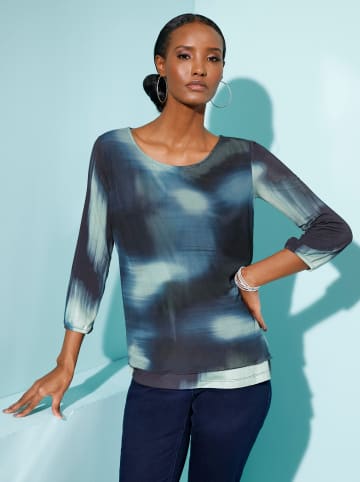creation L 3/4-Arm-Shirt in marine-kalkmint-bedruckt