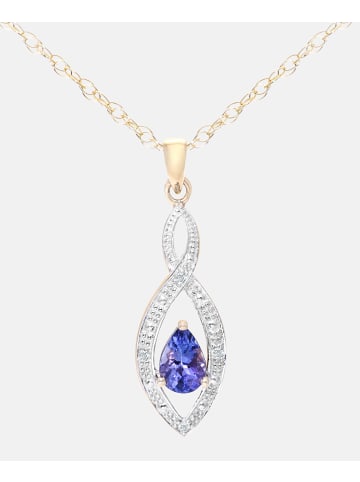 Diamant L'éternel Halskette mit Anhänger aus 375 Gelbgold mit Diamant mit Tansanit