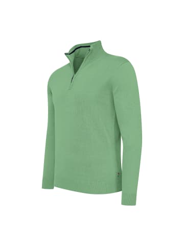 Cappuccino Italia Pullover Bergamo Zip in Grun