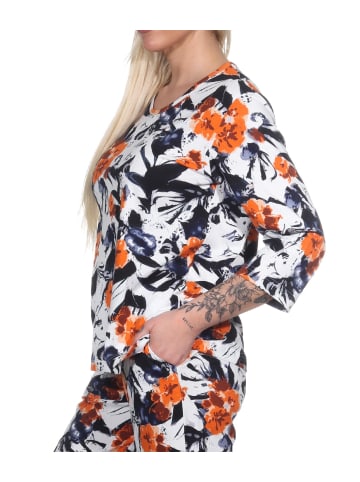 NORMANN Schlafanzug Shirt langarm Pyjama Oberteil Mix & Match - 79680 in orange