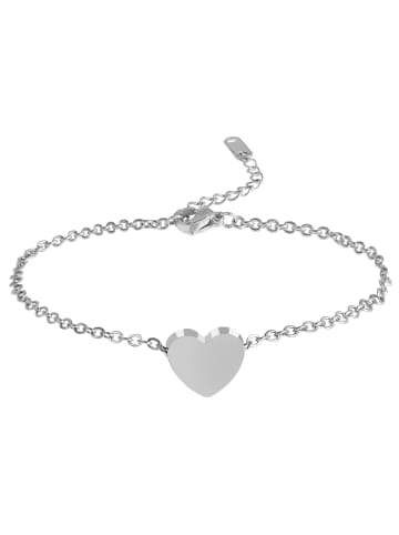 Adeliás Damen Armband – Herz aus Edelstahl 20 cm in silber