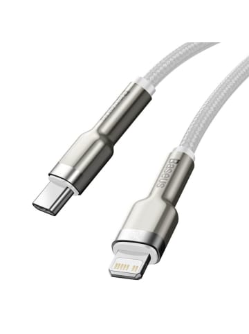 Wisam Schnellladekabel Metalldatenkabel USB-C kompatibel mit iPhone 20W 2m weiß