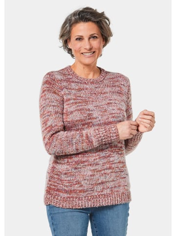 GOLDNER Kurzgröße:  Kurzgröße - Multicolor-Pullover in mahagoni