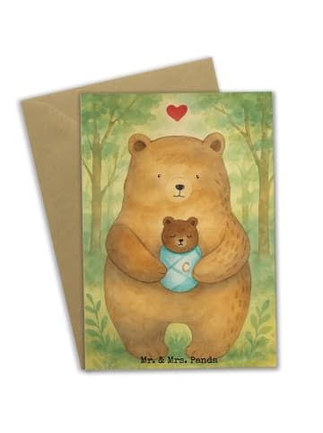 Mr. & Mrs. Panda babykarte Bär Baby Design ohne Spruch in Weiß
