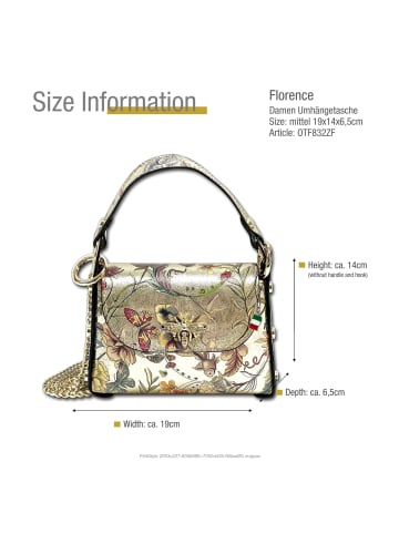 Florence Leder Umhängetasche Florence Tasche gold, farbig ca. 19cm
