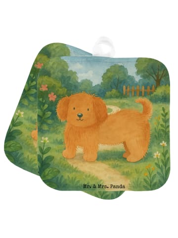 Mr. & Mrs. Panda Potholder Hund Flauschig Design ohne Spruch in Weiß