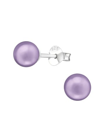 Alexander York Ohrringe, Ohrstecker PERLE classic 6 mm purple in 925 Sterling Silber, 2-tlg.