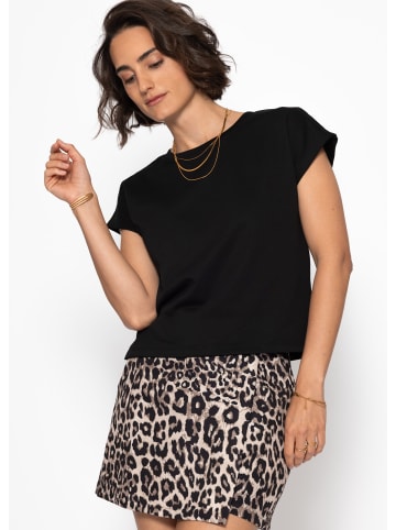 SASSYCLASSY Kurzarm Sweatshirt mit Rückendetail in Schwarz