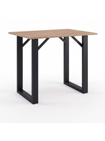 VCM Holz Bartisch Stehtisch Tisch Tresen Xona 80x80 cm in Sonoma-Eiche/Schwarz