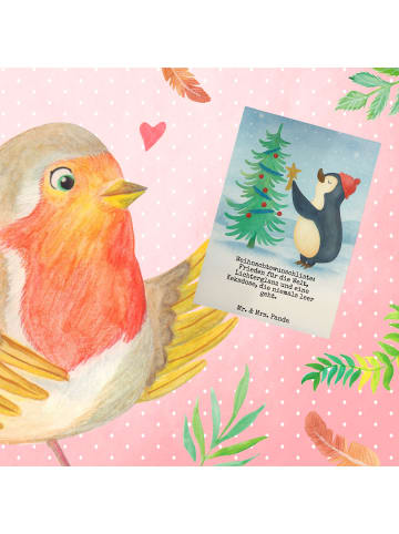 Mr. & Mrs. Panda Grußkarte Pinguin Weihnachtsbaum Design mit Spruch in Weiß