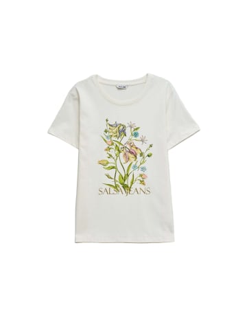 Salsa Jeans T-Shirt Flower Print in Light Pearl V2