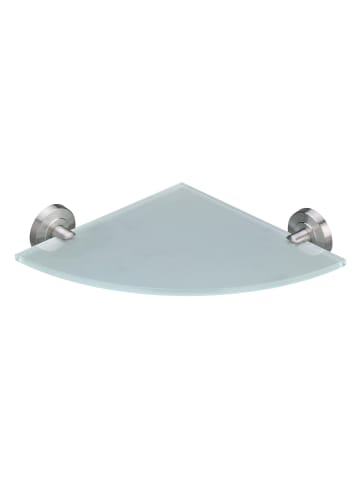 Amare bath Eck-Regal Glasablage in Silber