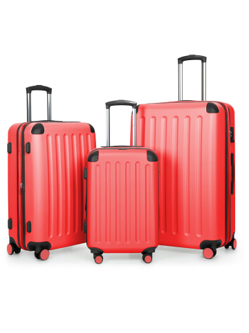 Hauptstadtkoffer Spree - Kofferset 3tlg Hartschalenkoffer Reisekoffer Erweiterung in Korall