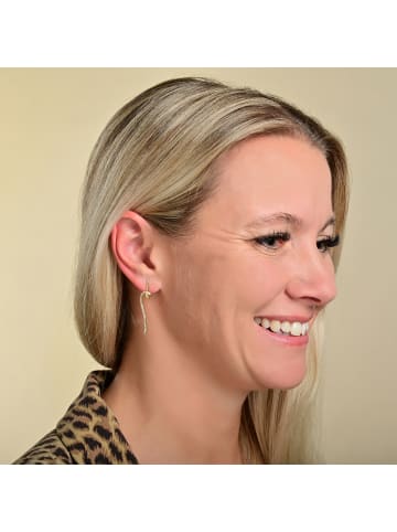 Adeliás Damen Ohrringe – Ohrstecker aus 925 Silber mit Zirkonia in gold