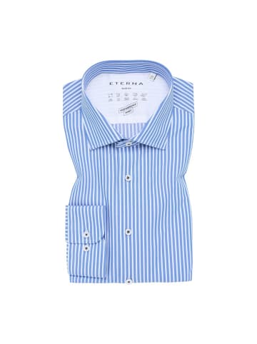 Eterna Langarmhemd in mittelblau
