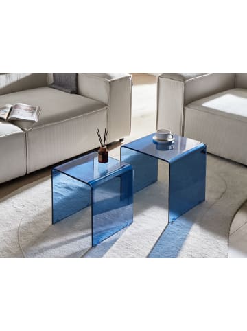 Beliani 2er-Set Beistelltisch KENDALL in Blau