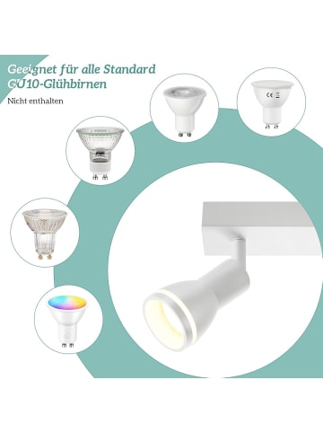 ZMH Deckenleuchte in weiß 2-flammige GU10 moderne schwenkbar Deckenspots