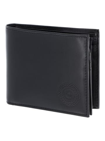 oxmox Leather Geldbörse RFID Schutz Leder 12 cm in schwarz-circle bloom