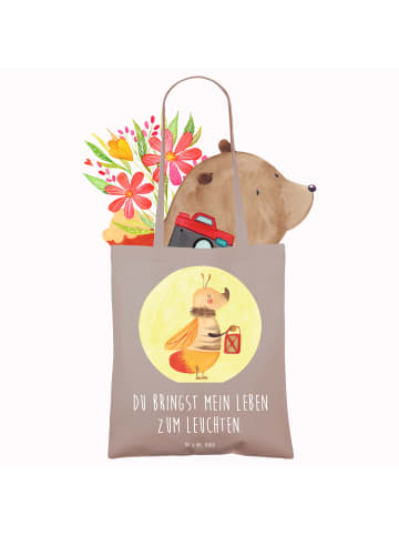 Mr. & Mrs. Panda Tasche Glühwürmchen mit Spruch in Braun Pastell