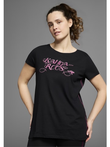 Kangaroos Longshirt in fuchsia, schwarz