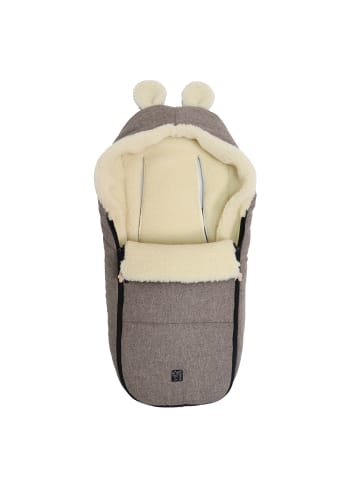 Kaiser Naturfellprodukte Babyschalenfußsack Hoody Maus Wool pepper brown