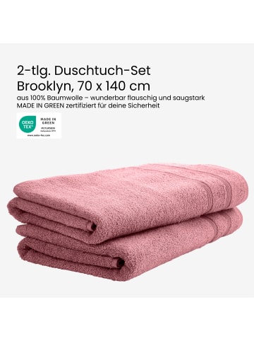 UNCOVER BY SCHIESSER Duschtücher Brooklyn 2er Pack in Altrosa