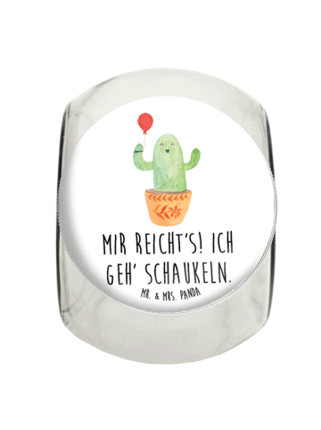 Mr. & Mrs. Panda Bonbonglas Kaktus Luftballon mit Spruch in Weiß