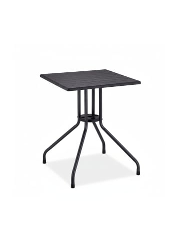 relaxdays Gartentisch "Holzoptik" in Schwarz - (B)61 x (H)75 x (T)61 cm
