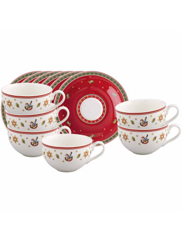 Villeroy & Boch 12er Set Kaffeetassen mit Untertassen Toy's Delight in Rot 170 ml in rot