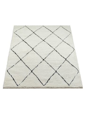 the carpet Hochflorteppich Bahar in Weiß Schwarz