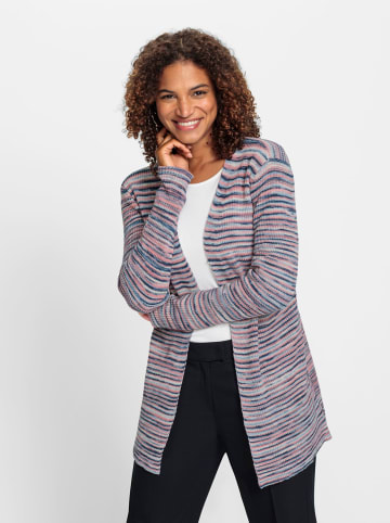 WITT WEIDEN Longstrickjacke in mauve-hellblau-gemustert