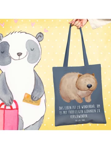 Mr. & Mrs. Panda Stofftasche Wombat mit Spruch in Indigo Blue