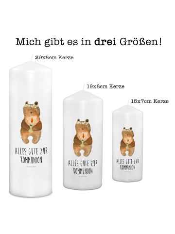 Mr. & Mrs. Panda Kerze Bär Kommunion mit Spruch in Weiß