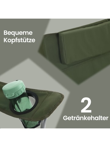 SONGMICS Campingstuhl Sandy in Grün - (B)70 x (H)91 x (T)81 cm