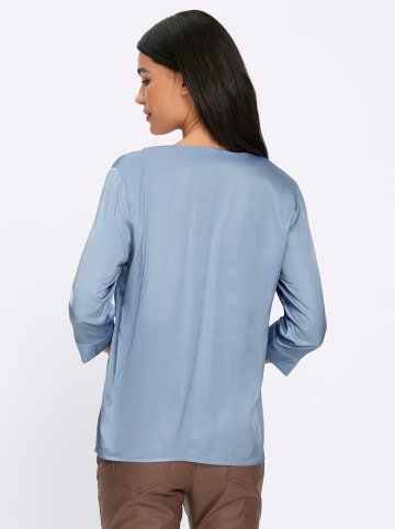 Heine Satin-Bluse in eisblau