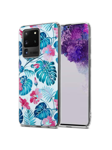 cadorabo Hülle für Samsung Galaxy S20 ULTRA Blumen Muster in SCHILDKRÖTENBLÄTTER