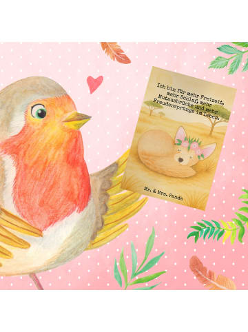 Mr. & Mrs. Panda Grußkarte Wüstenfuchs Blumen Design mit Spruch in Weiß