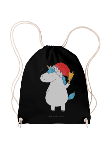 Mr. & Mrs. Panda Turnbeutel Einhorn Weihnachtsmann ohne Spruch in Schwarz