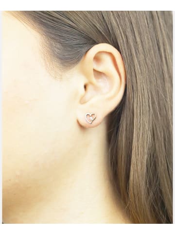 Vanlere Ohrstecker aus 375 Gelbgold mit Zirkonia Herz-Design