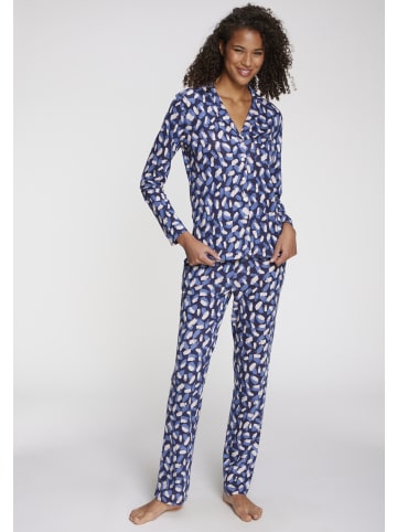 s.Oliver Pyjamahose in blau-gemustert